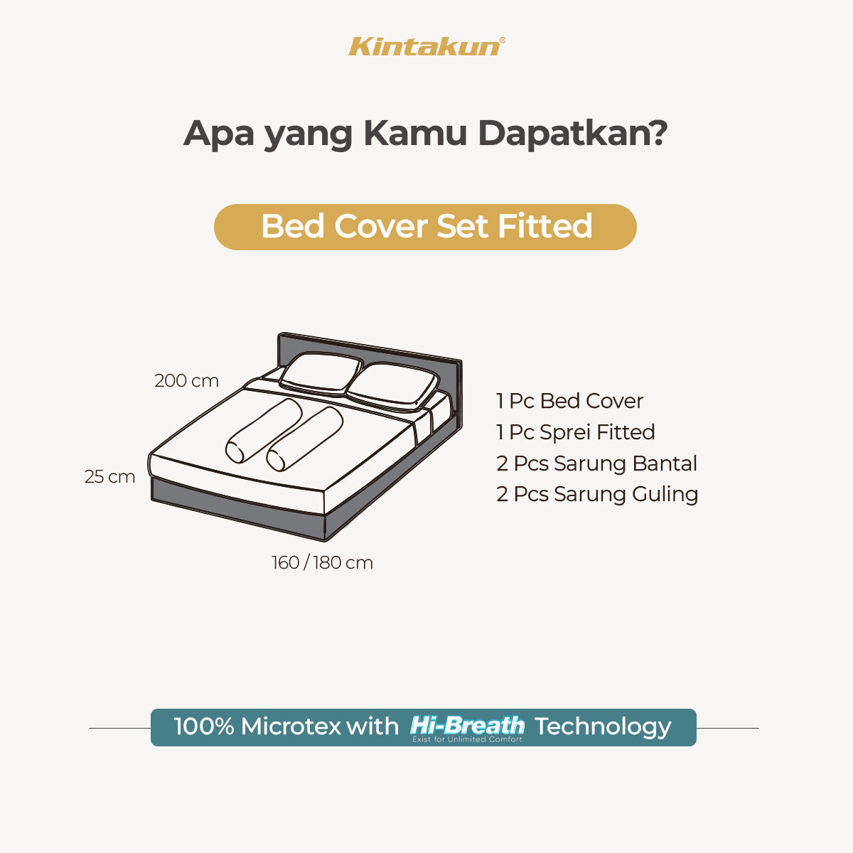 Kintakun Dluxe Bedcover Set Fitted Adara Tinggi 25cm