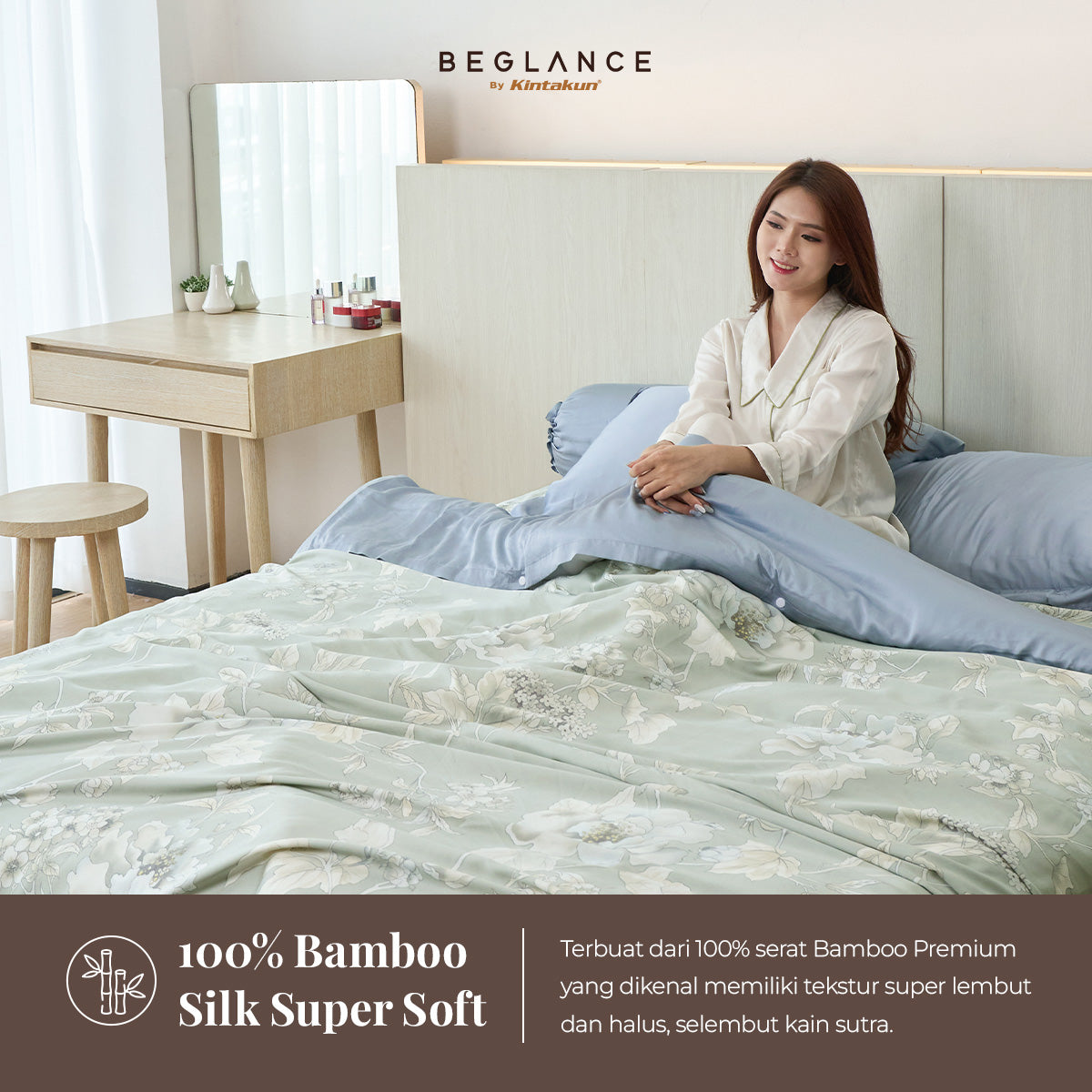 Beglance Bamboo Silk Sprei Fitted 180 x 200 Tinggi 40 cm