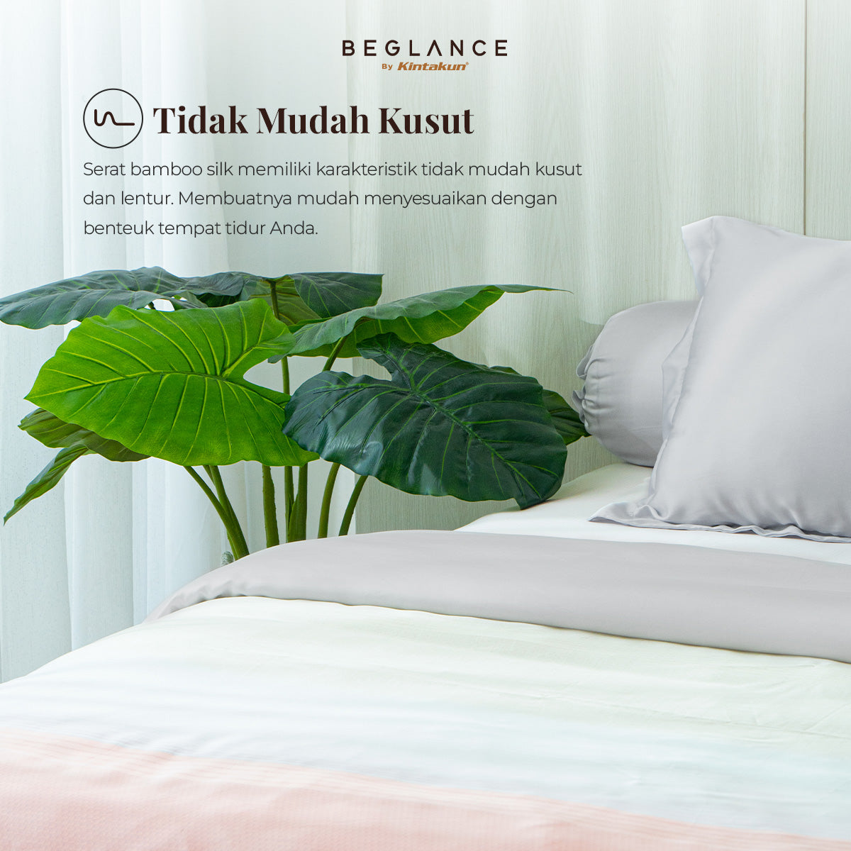 Beglance Bamboo Silk Sprei Fitted 180 x 200 Tinggi 40 cm