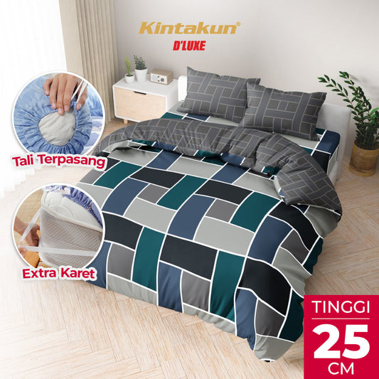 Kintakun Dluxe Bedcover Set Fitted Adara Tinggi 25cm