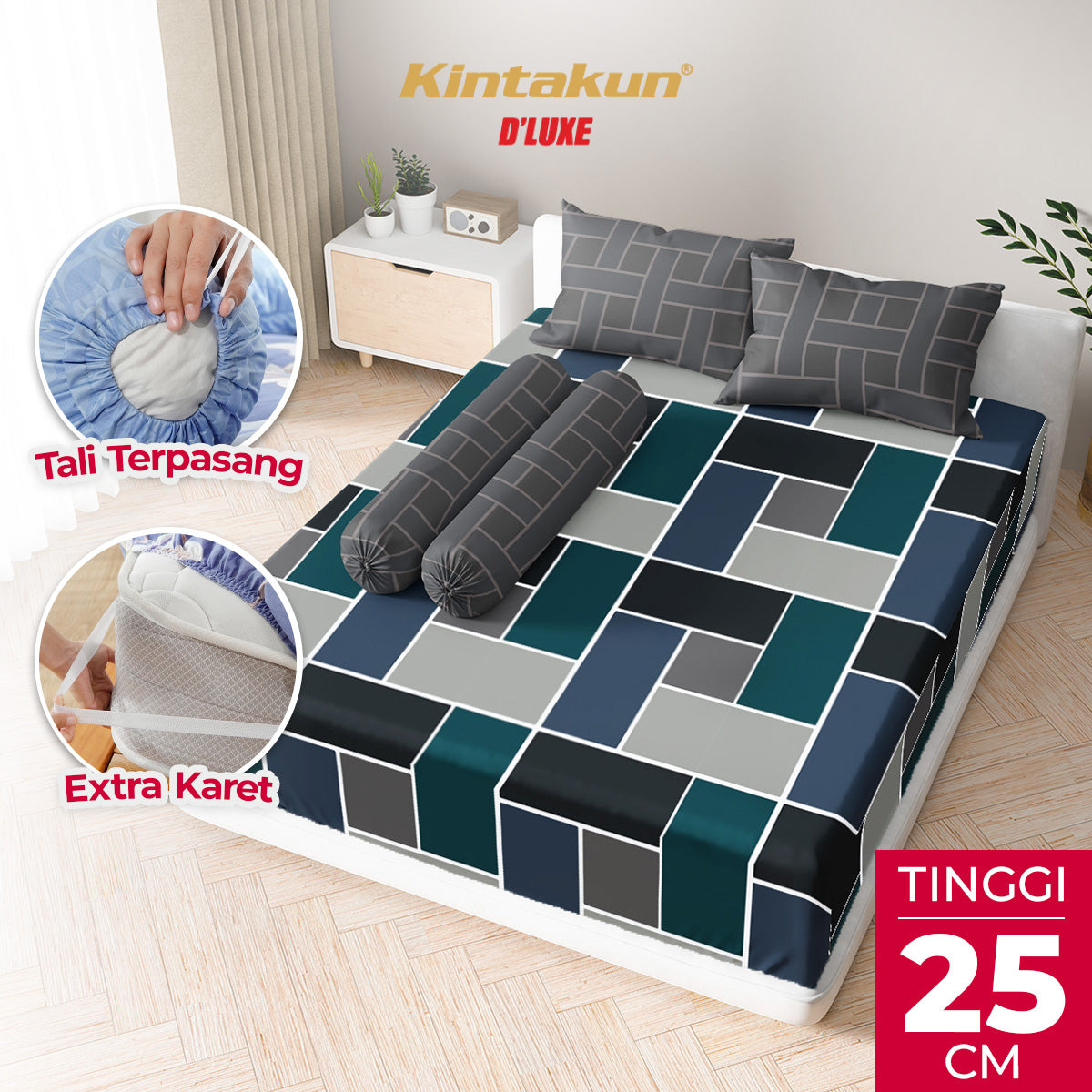 Kintakun Dluxe Sprei Fitted Adara Tinggi 25cm