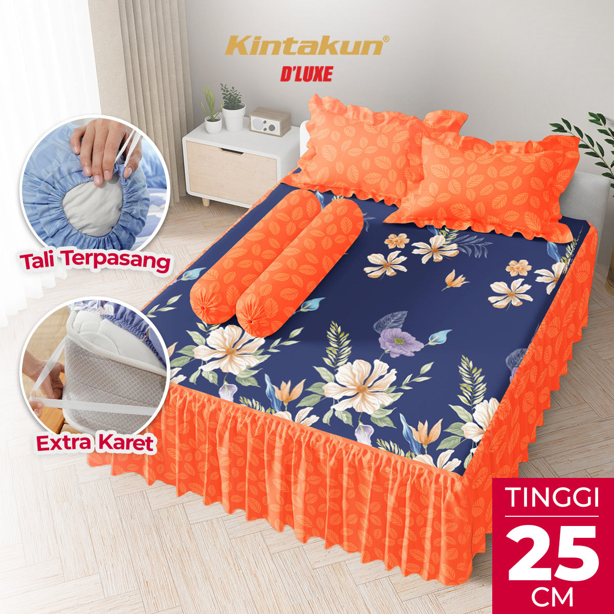 Kintakun Dluxe Sprei Rumbai Almira Tinggi 25cm