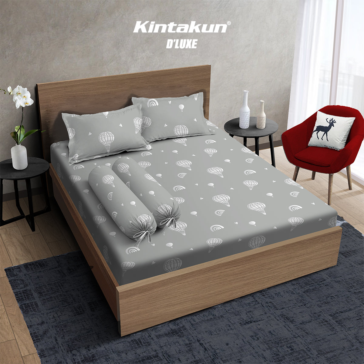 Kintakun Dluxe Gold Sprei Fitted 200 x 200 Tinggi 30cm Varian Motif