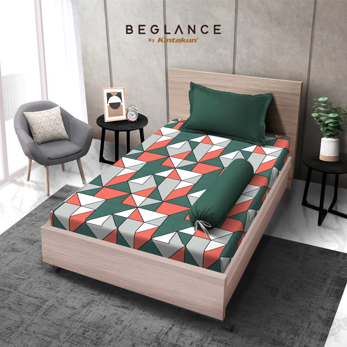 Beglance Sprei Set Microtex Aquila Premium Microsuede 30cm