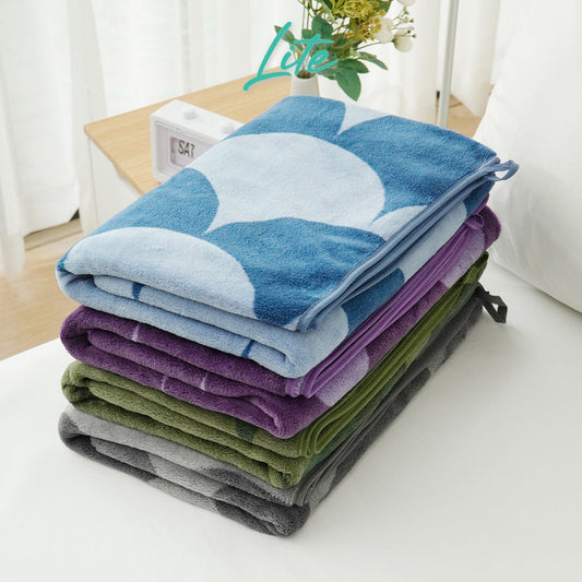 Kintakun Lite Coral Fleece Print Towel 70 x 140cm Ariel