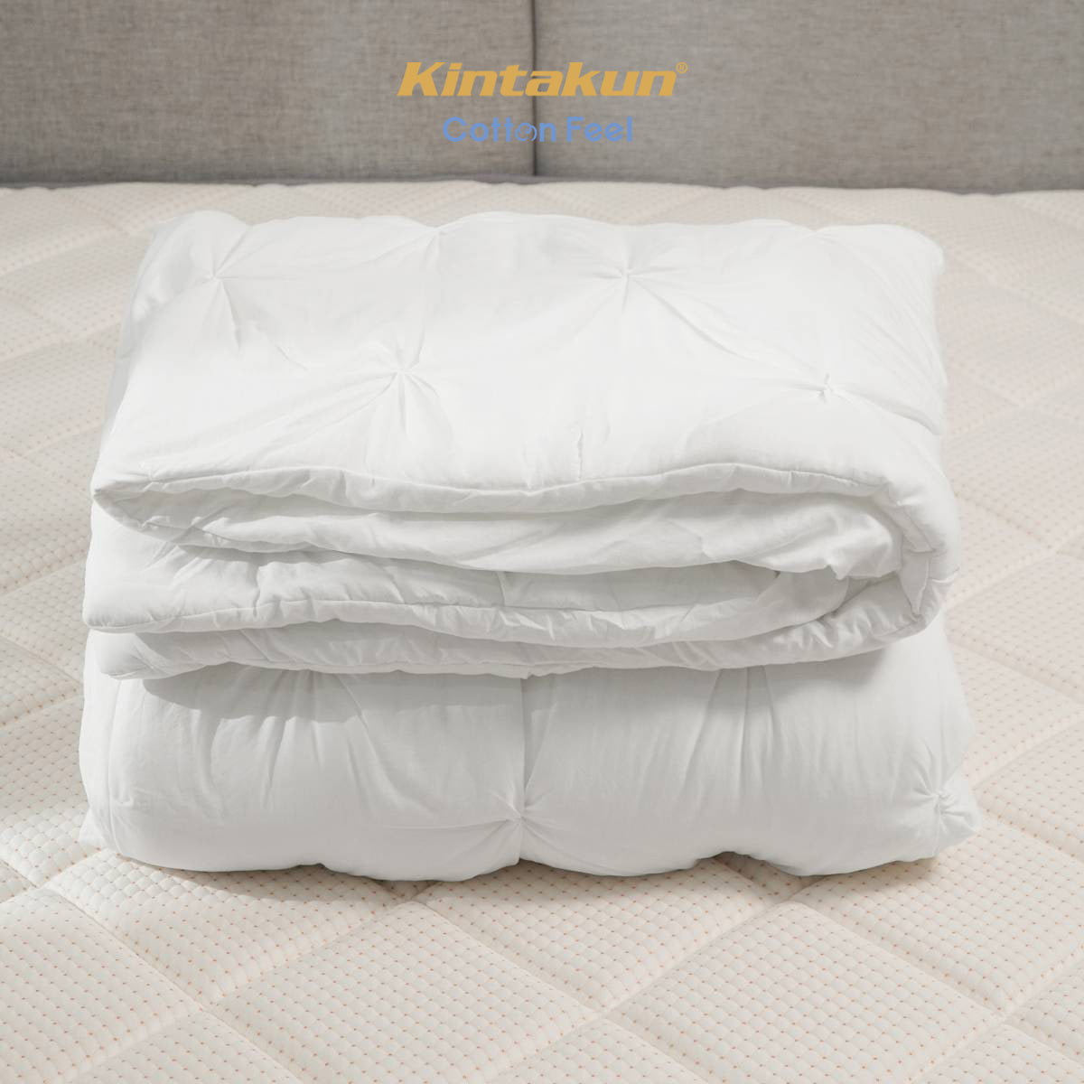 Kintakun Cotton Feel Comforter Basic & Pinch Quilt Varian Bright White