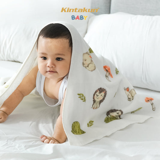 Kintakun Baby Cotton Towel Handuk Mandi Bayi Jungle Adventure 50 x 100 cm