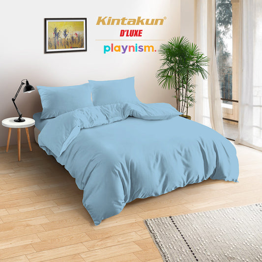 Dluxe Bedcover Set Fitted Polos Cool Blue