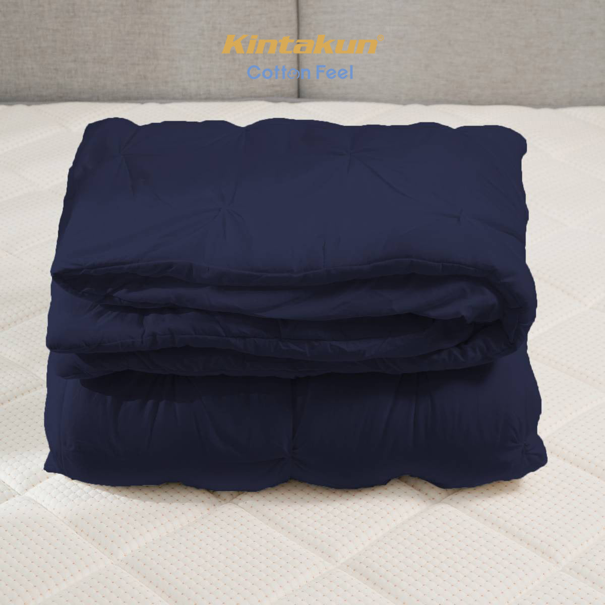 Kintakun Cotton Feel Comforter Basic & Pinch Quilt Varian Dark Navy