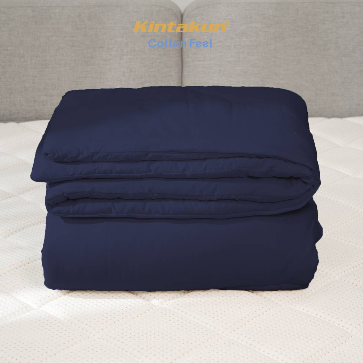 Kintakun Cotton Feel Comforter Basic & Pinch Quilt Varian Dark Navy