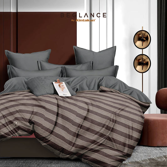 Beglance Bedcover Set Fitted Microtex Della Premium Microsuede 30cm