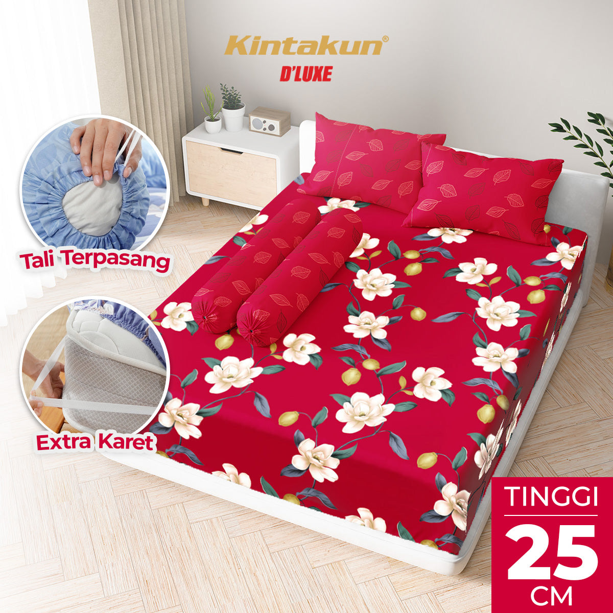 Kintakun Dluxe Sprei Fitted Diana Tinggi 25cm