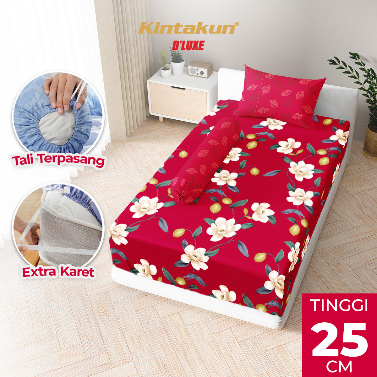 Kintakun Dluxe Sprei Fitted Diana Tinggi 25cm