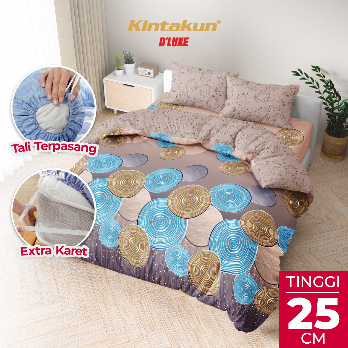 Kintakun Dluxe Bedcover Set Fitted Eshania Tinggi 25cm