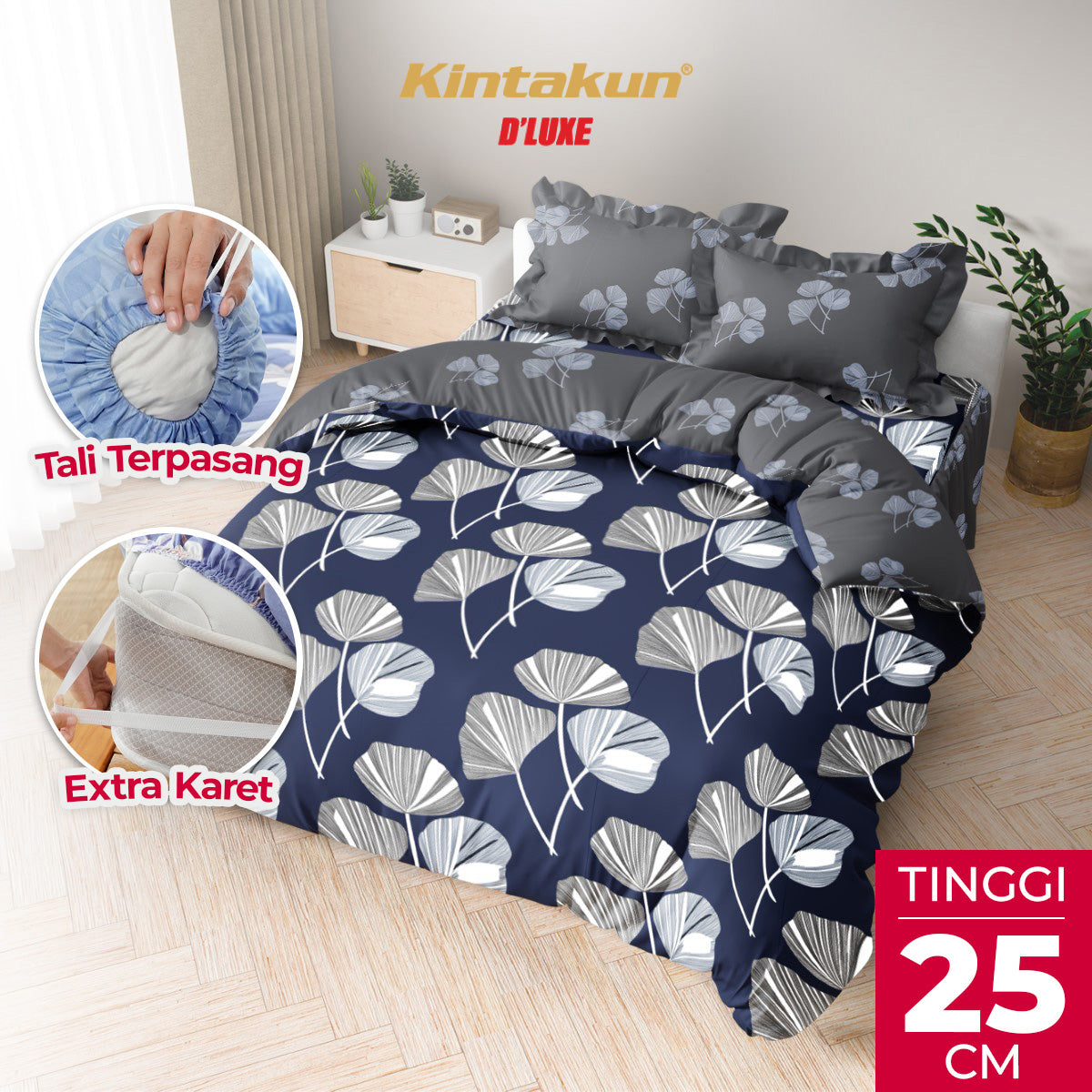 Kintakun Dluxe Bedcover Set Rumbai Fahira Tinggi 25cm
