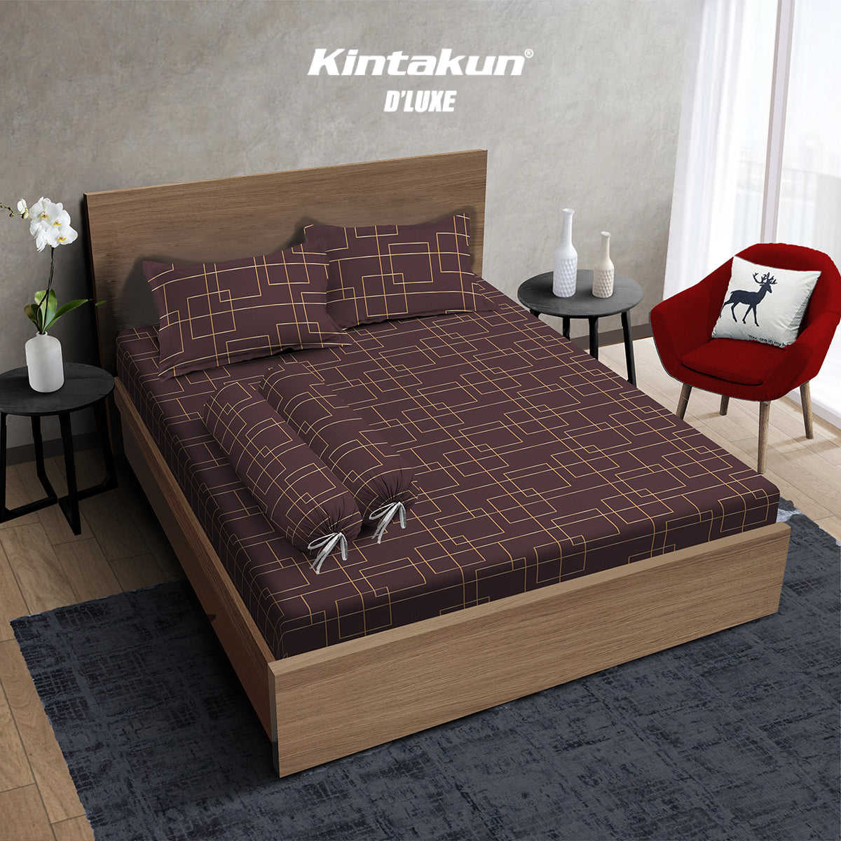 Kintakun Dluxe Gold Sprei Fitted 200 x 200 Tinggi 30cm Varian Motif