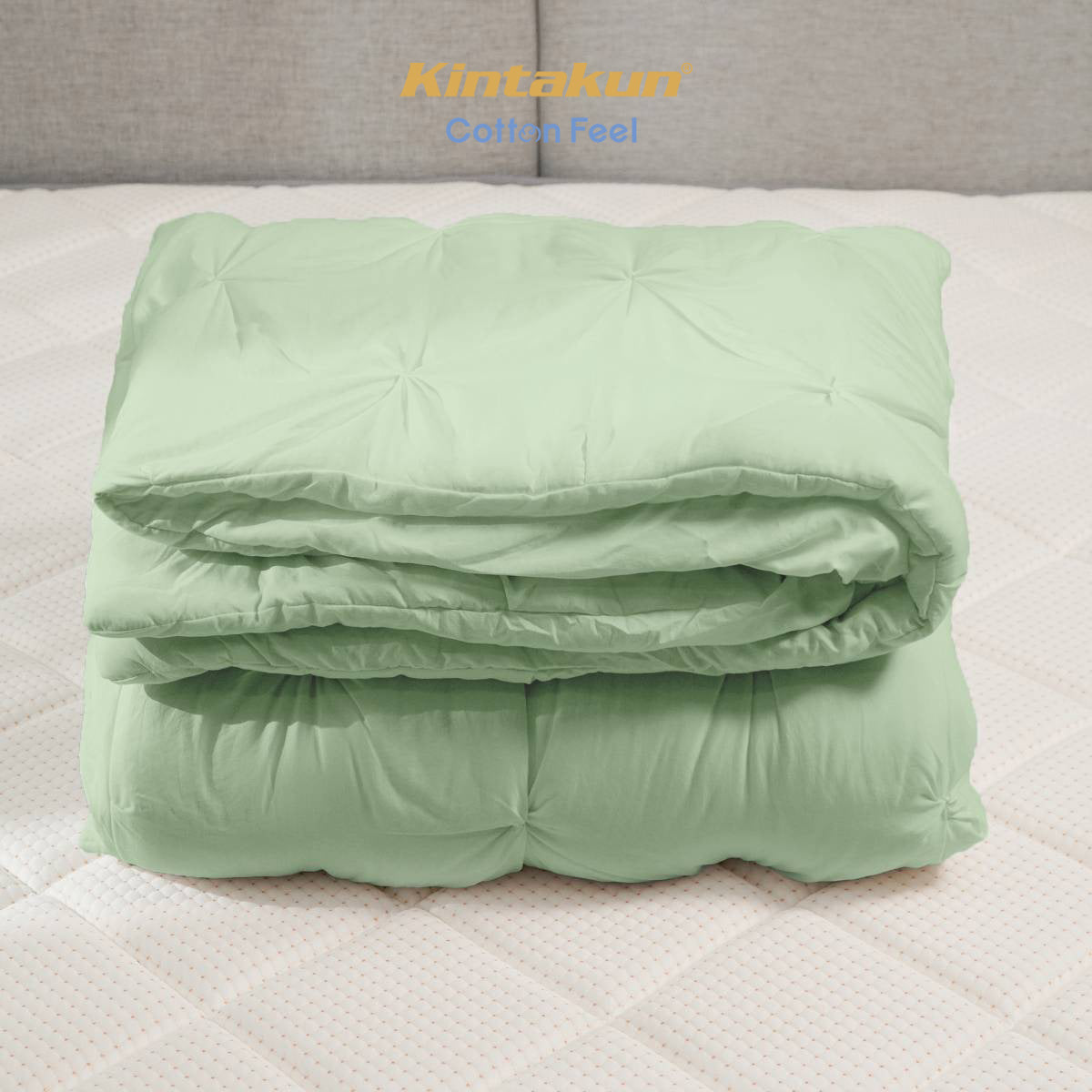 Kintakun Cotton Feel Comforter Basic & Pinch Quilt Varian Greentea