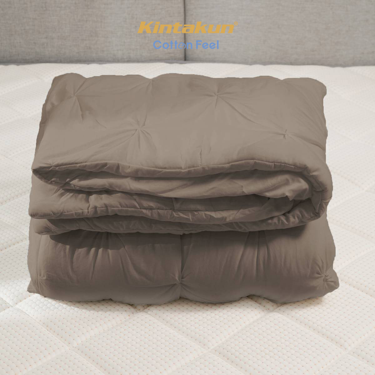 Kintakun Cotton Feel Comforter Basic & Pinch Quilt Varian Greige