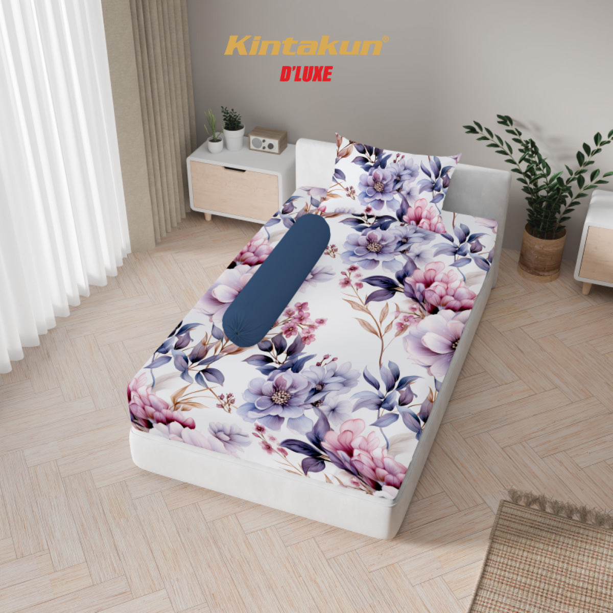 Kintakun Dluxe Sprei Set Fitted Digital Printing Hamish Tinggi 25 cm
