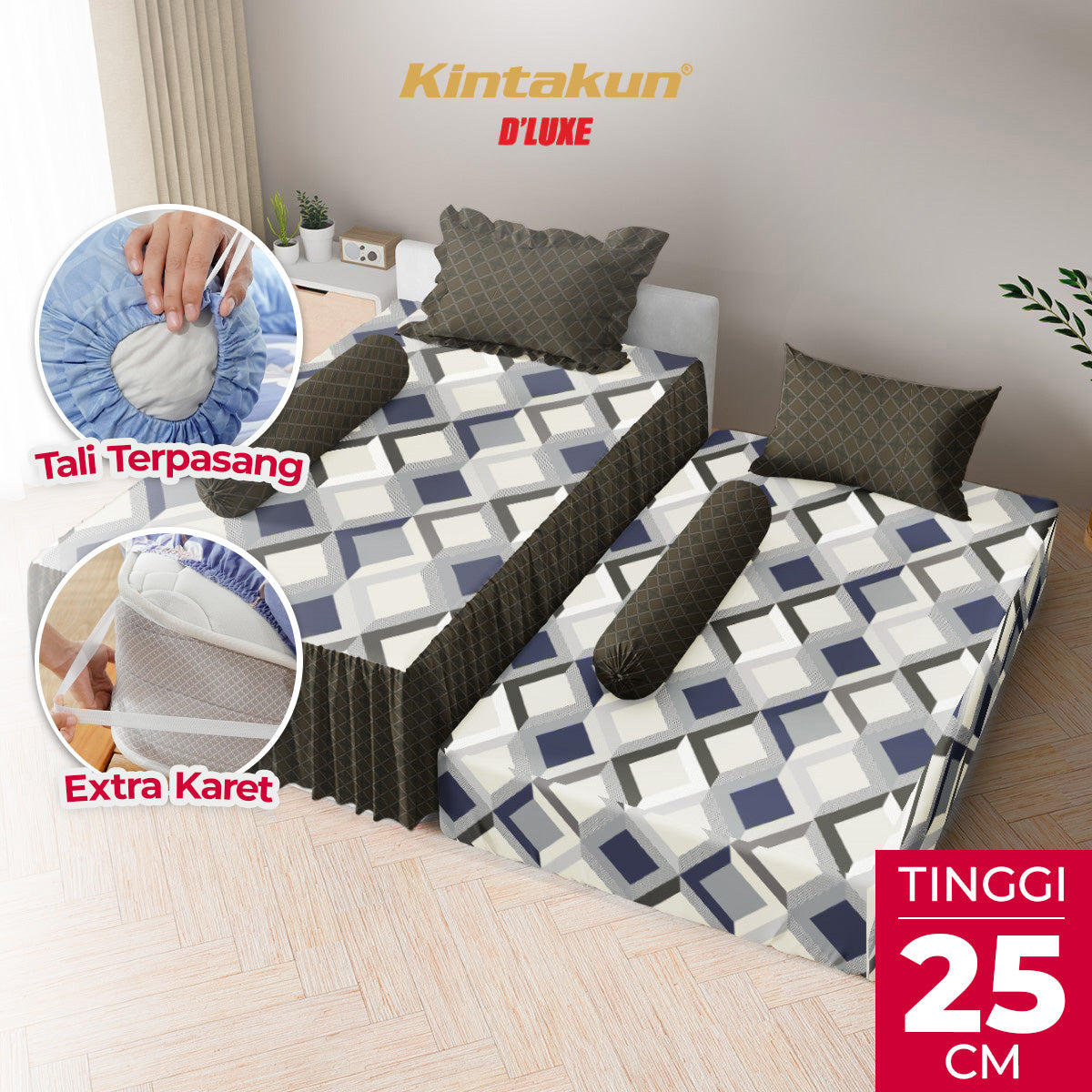 Kintakun Dluxe Sprei Duo 2in1 Hasya Tinggi 25cm