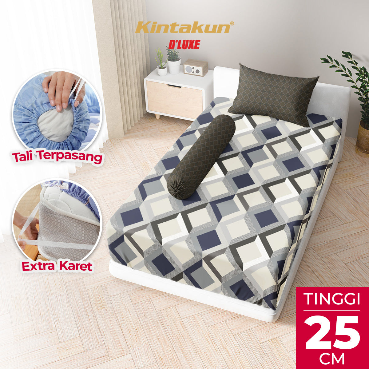 Kintakun Dluxe Sprei Fitted Hasya Tinggi 25cm
