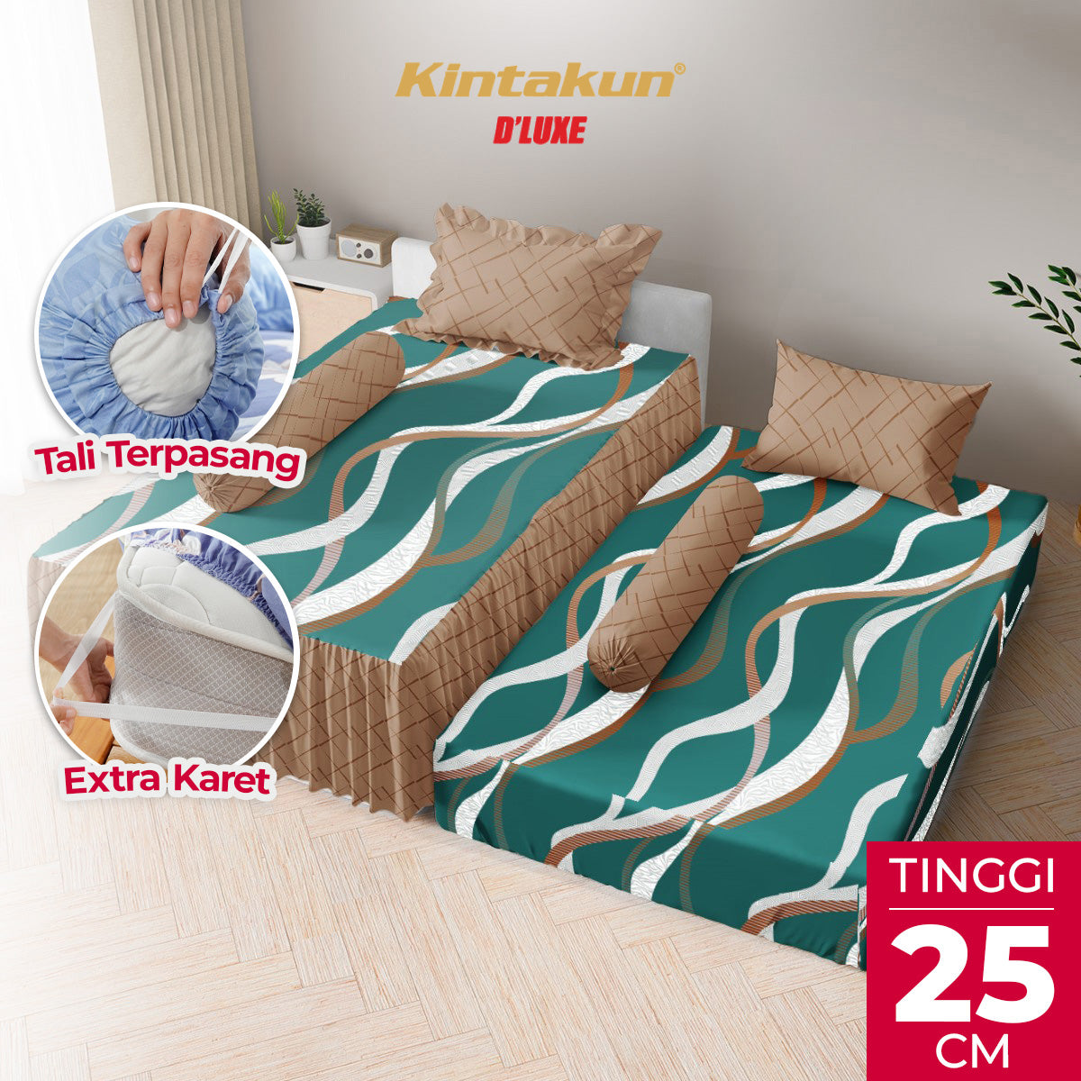 Kintakun Dluxe Sprei Duo 2in1 Heliana Tinggi 25cm