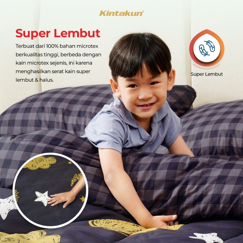 Kintakun Dluxe Sprei Fitted 120 Motif Bunga Tinggi 20 cm