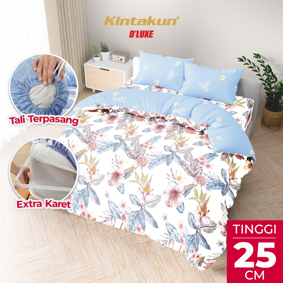 Kintakun Dluxe Bedcover Set Fitted Intanayu Tinggi 25cm