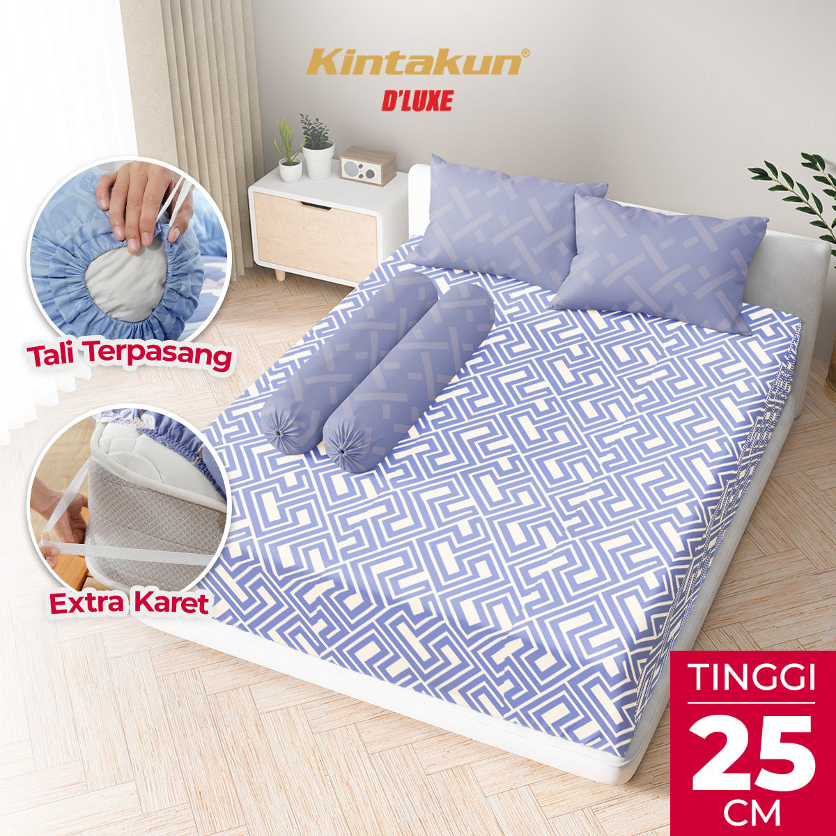 Kintakun Dluxe Sprei Fitted Izana Tinggi 25cm