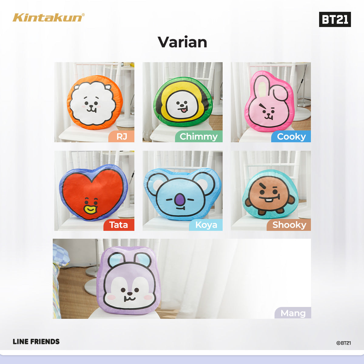 Kintakun Home Bantal Sofa Bentuk Kartun Animasi Varian Karakter