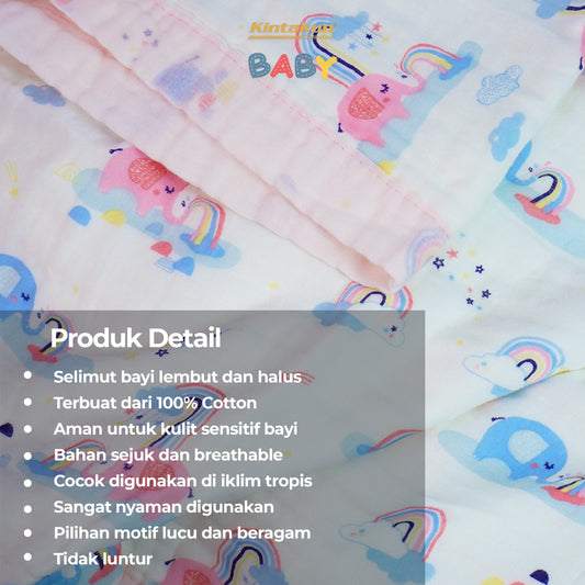 Kintakun Baby Muslin Blanket Selimut Halus Bayi 110 x 110 Varian Warna