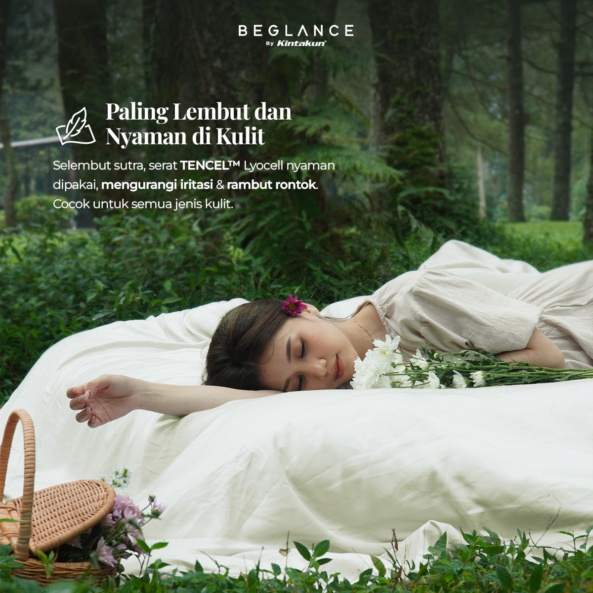 Beglance Cotton Embroidery Sprei Set 160 x 200 Tinggi 35 cm
