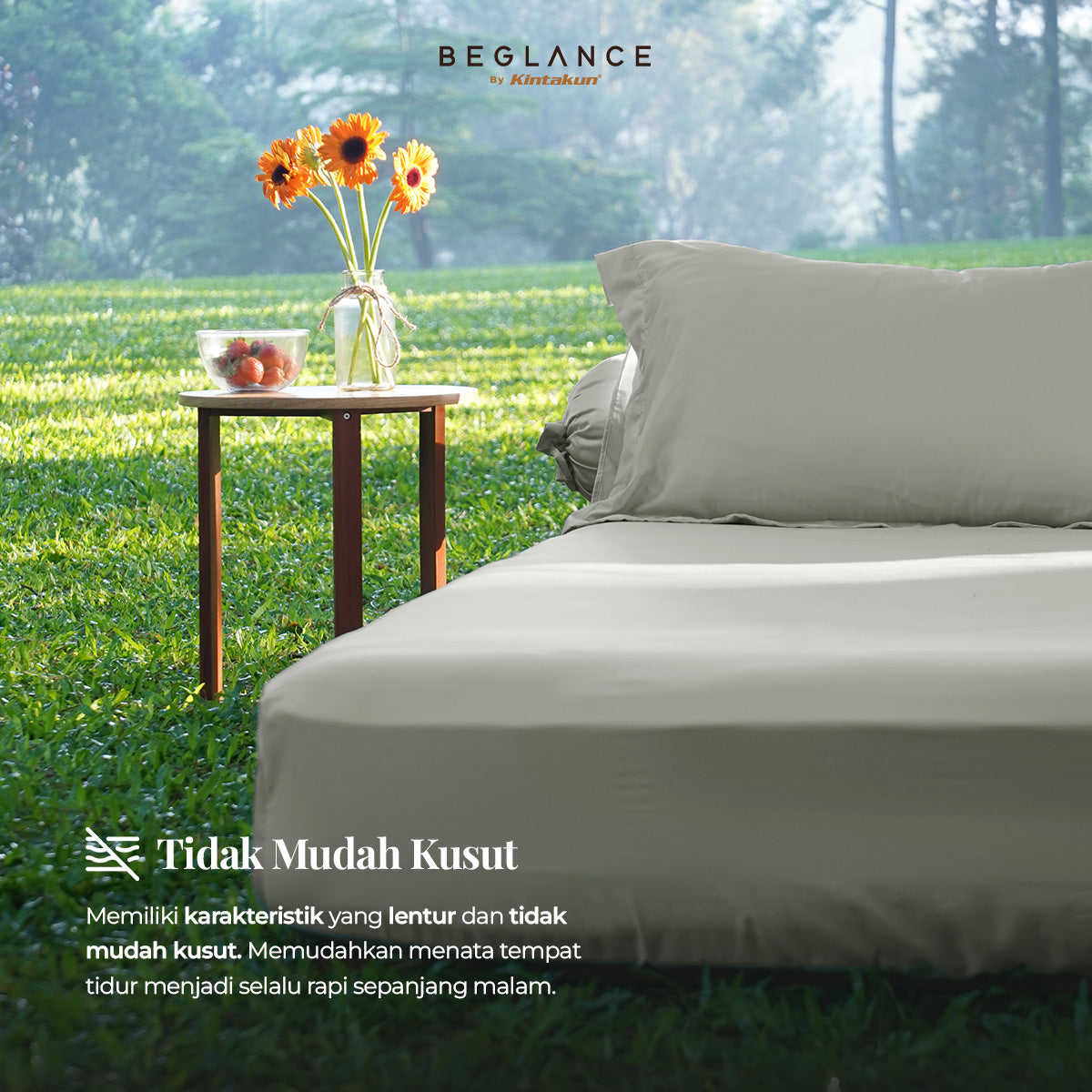 Beglance Cotton Embroidery Sprei Set 160 x 200 Tinggi 35 cm