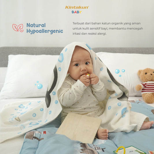 Kintakun Baby Cotton Towel Handuk Mandi Bayi Ocean Fun 60 x 120 cm