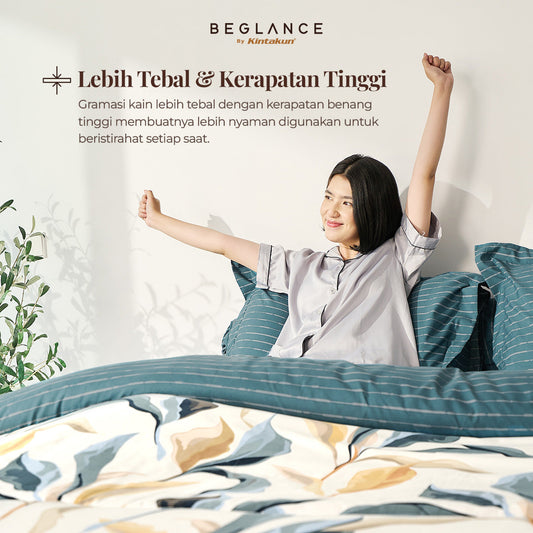 Beglance Bedcover Set Fitted Microtex Terre Premium Microsuede 30cm