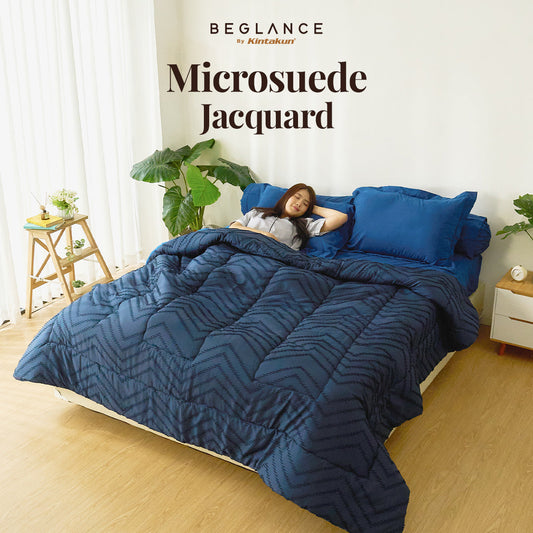 Beglance Bedcover Set Fitted Microtex Como Premium Microsuede 30cm