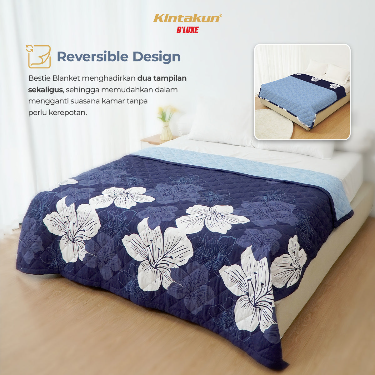 Dluxe Bestie Selimut Ultrasonic Dua Sisi Ukuran 150 x 200