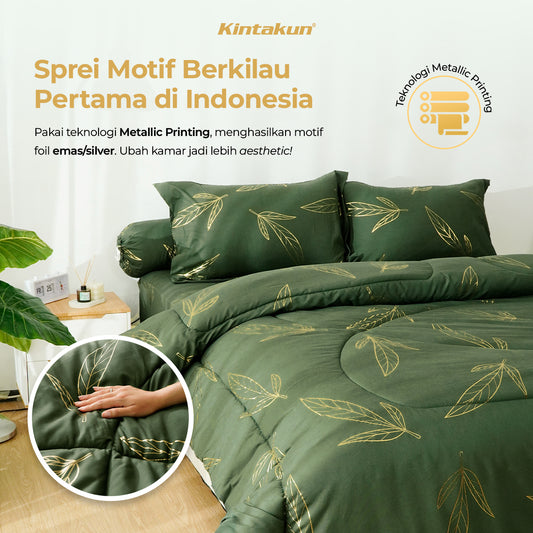 Kintakun Dluxe Gold Sprei Fitted Motif Stardust Tinggi 30 cm