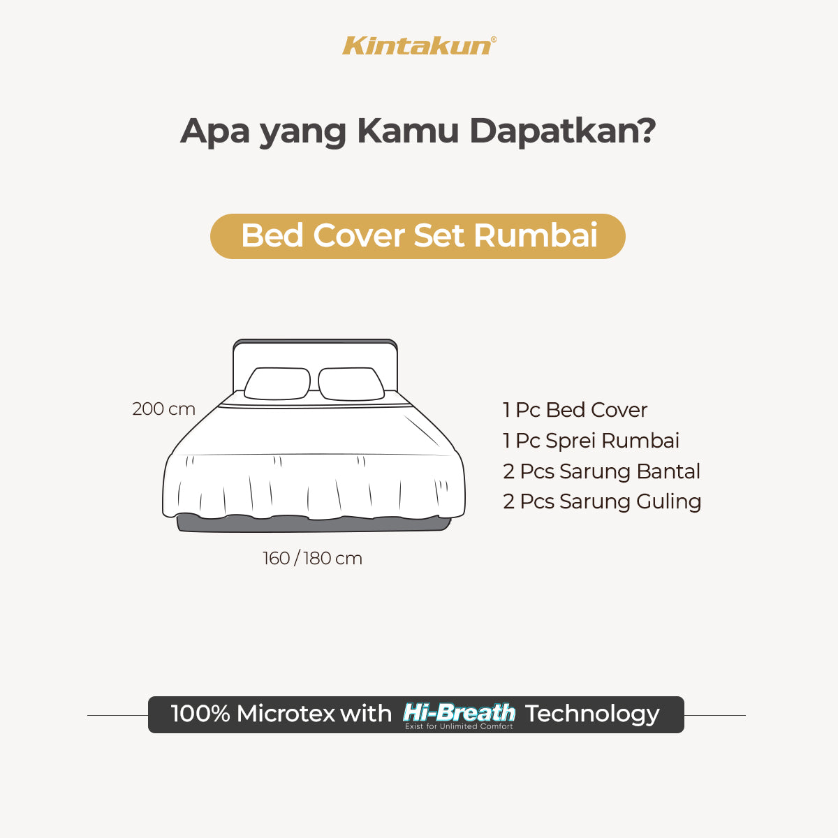Kintakun DLUXE Bedcover Set Rumbai Tinggi 39 cm Candramawa