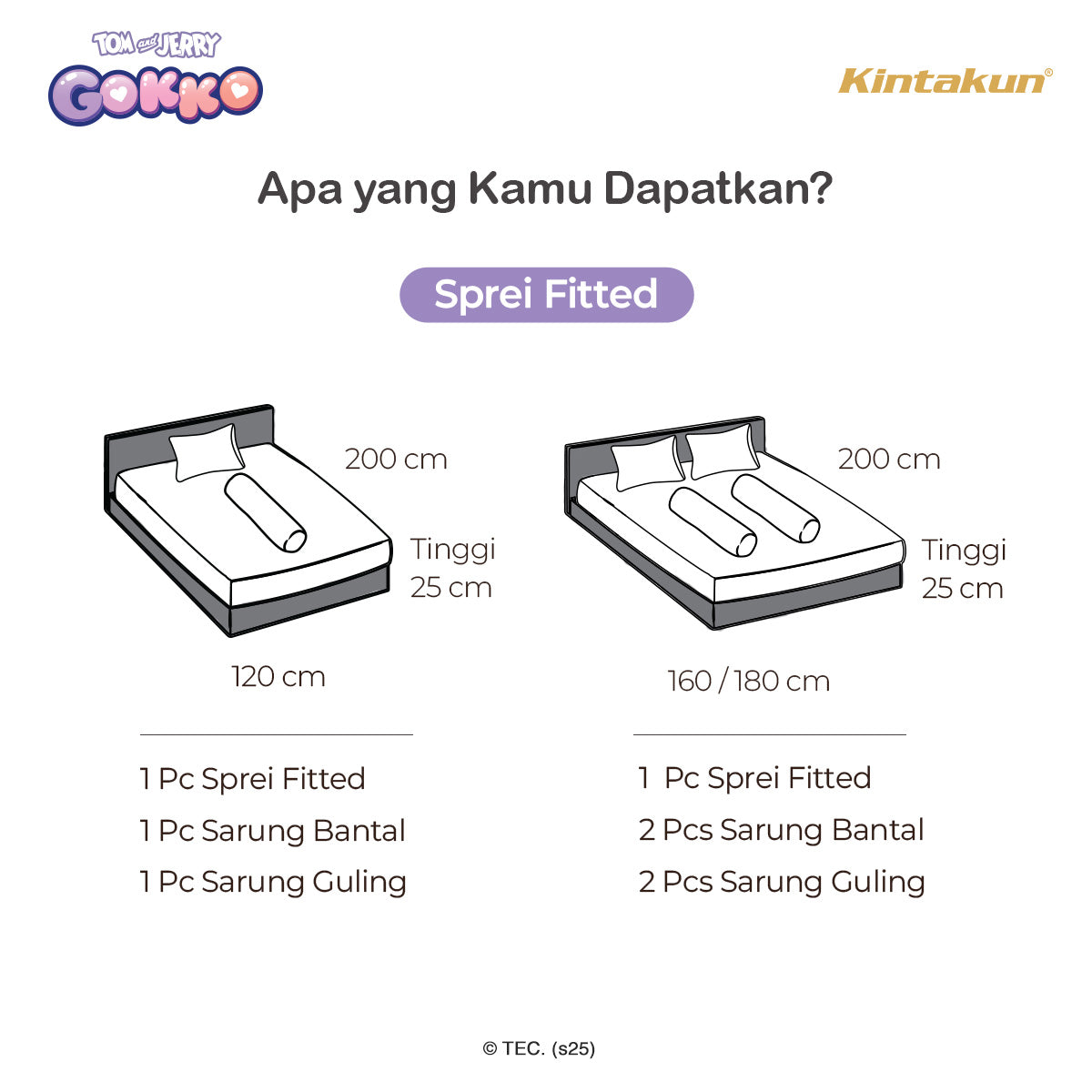 Kintakun Tom And Jerry Gokko Series Sprei Set Dluxe Microfiber 25 cm Twinkle Time