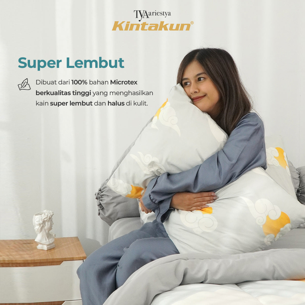 Kintakun Dluxe Bed Cover Set Fitted Digital Printing Ukuran 180 x 200