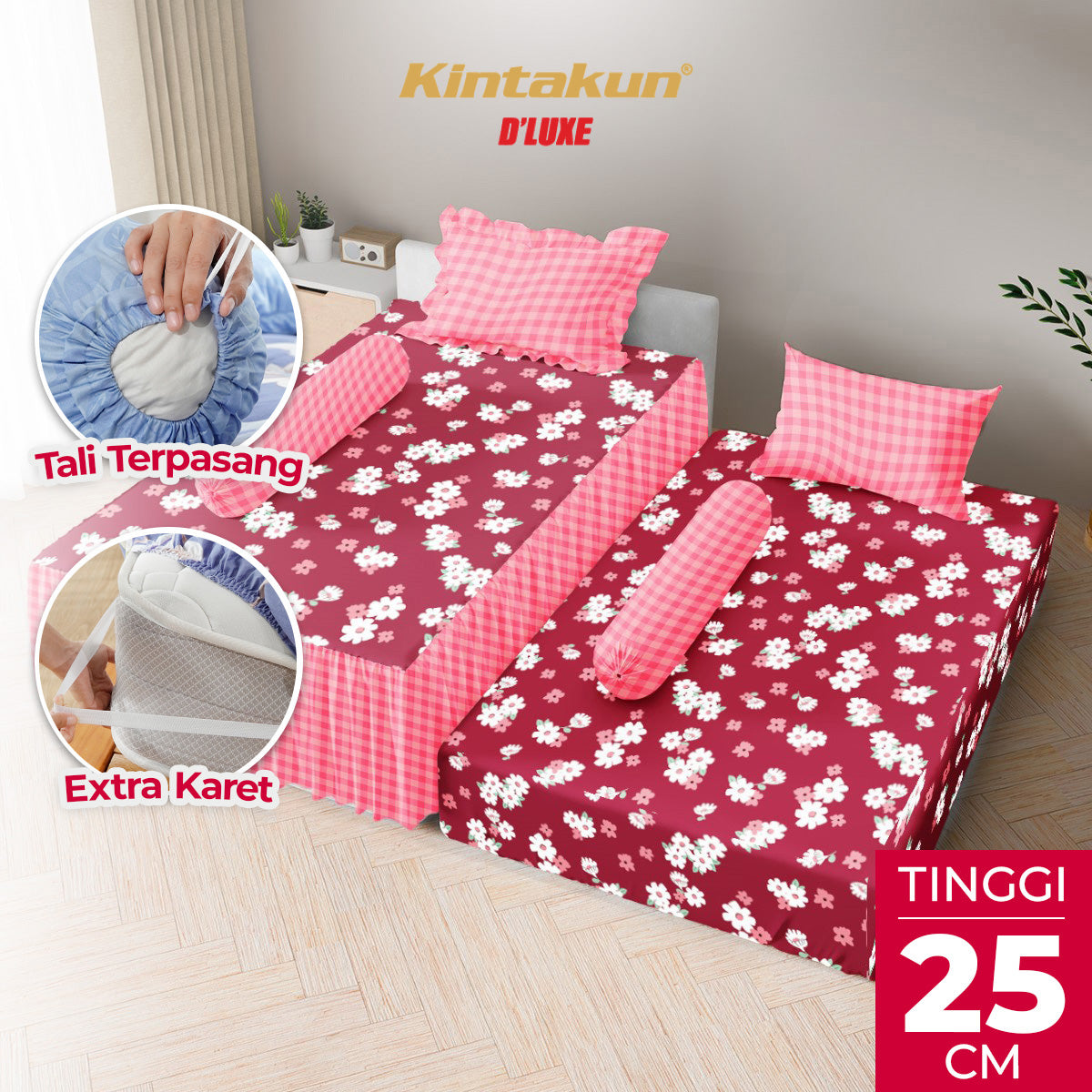 Kintakun Dluxe Sprei Duo 2in1 Laras Tinggi 25cm