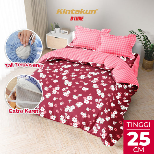 Kintakun Dluxe Bedcover Set Rumbai Laras Tinggi 25cm