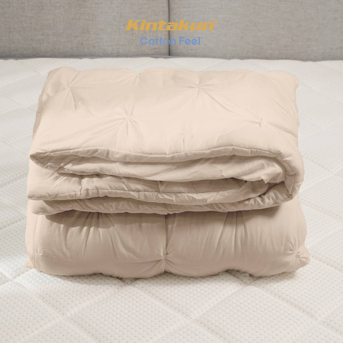 Kintakun Cotton Feel Comforter Basic & Pinch Quilt Varian Latte