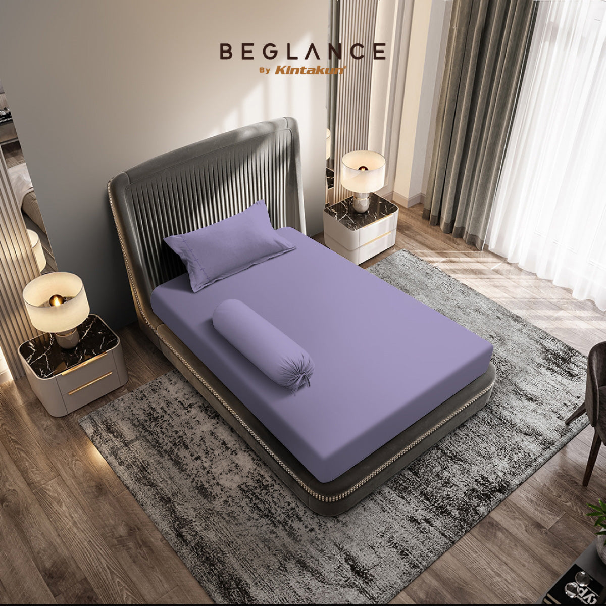 Beglance Cotton Embroidery Sprei Set 120 x 200 Tinggi 35 cm
