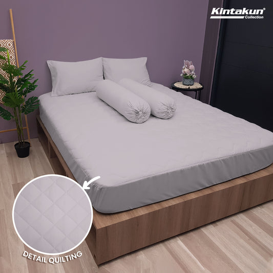 Kintakun DLUXE Sprei Quilt Microtex Matrass Korea (2in1) Tinggi 30cm Varian Lilac Gray