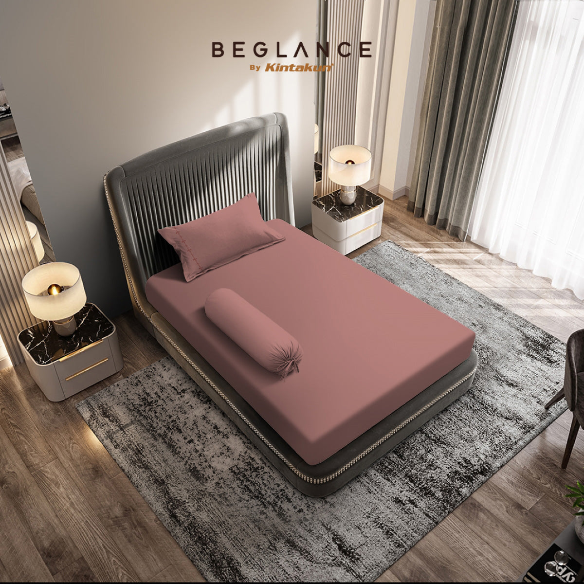 Beglance Cotton Embroidery Sprei Set 120 x 200 Tinggi 35 cm