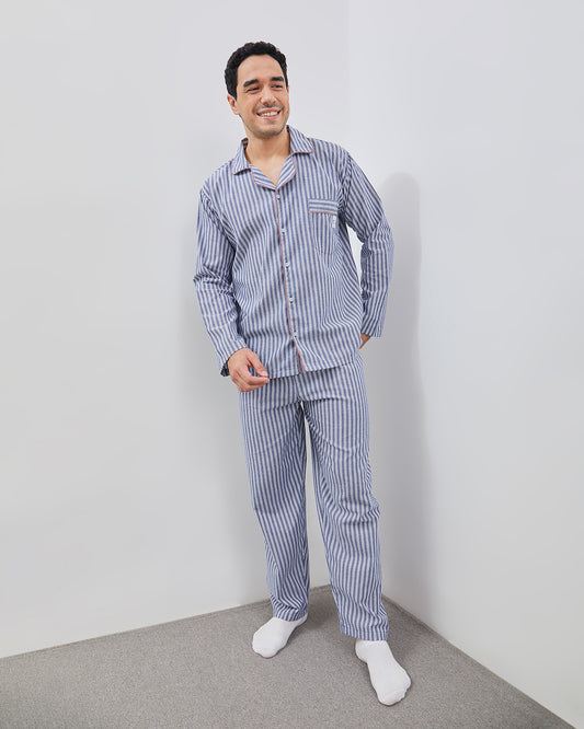 Cottonbee One Set Piyama Katun Pria Varian Midnight Custard