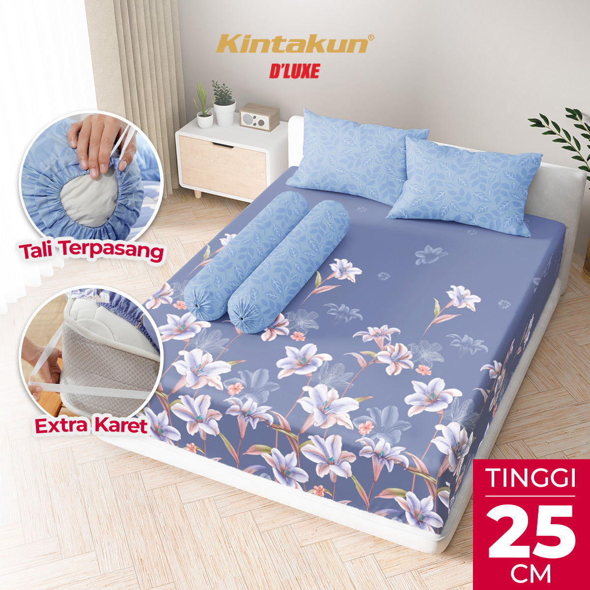 Kintakun Dluxe Sprei Fitted Melanita Tinggi 25cm