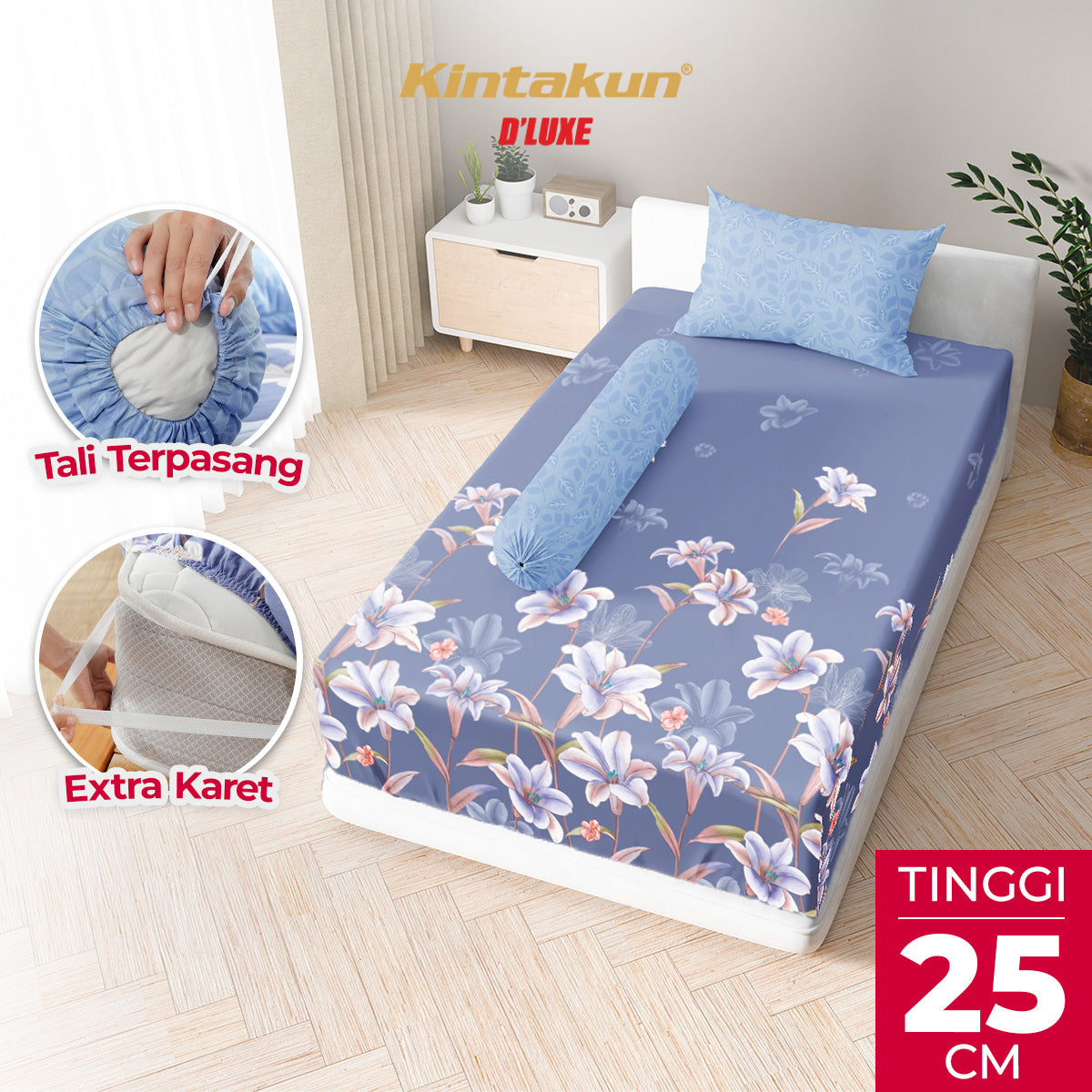 Kintakun Dluxe Sprei Fitted Melanita Tinggi 25cm